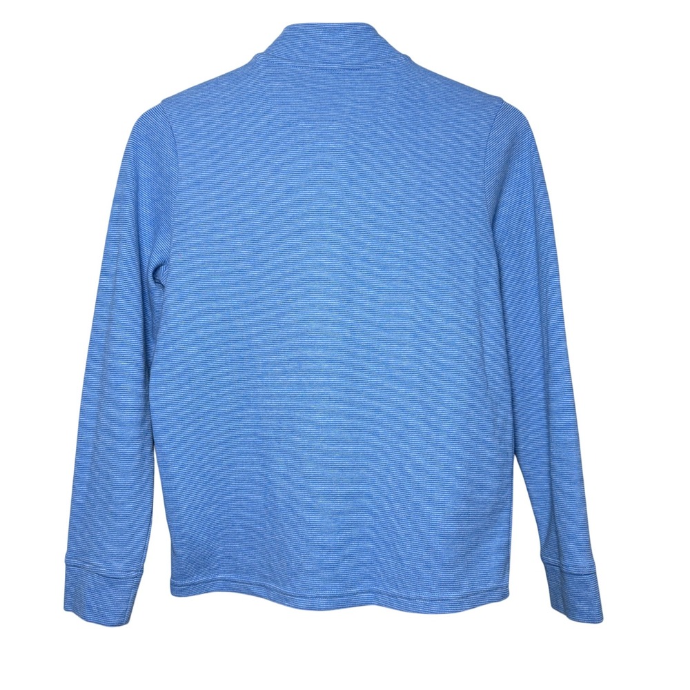 Vineyard Vines Saltwater 1/4 Zip Hull Blue Pullover Womens Large Stripe 3K001465 - Picture 2 of 10